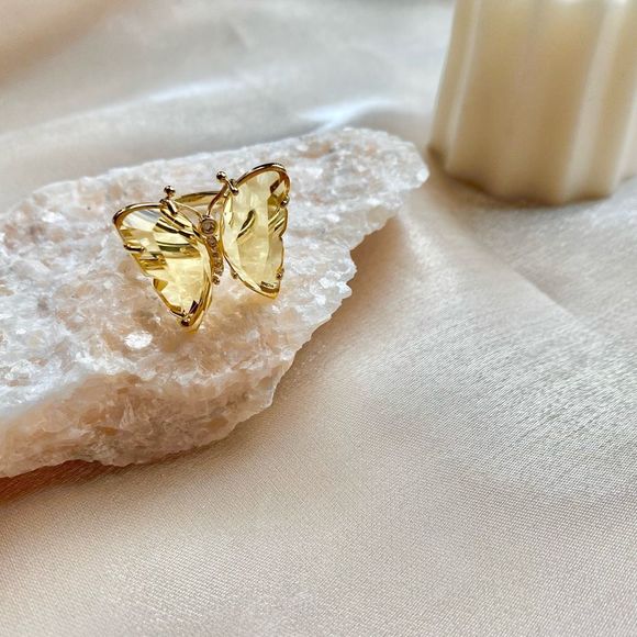Lysa Jewelry Jewelry - Crystal Butterfly Adjustable Statement Ring